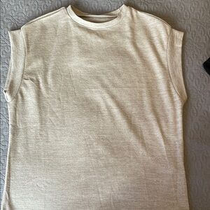 Beige Sleeveless Knit Top